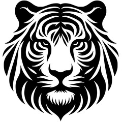 Tiger face silhouette