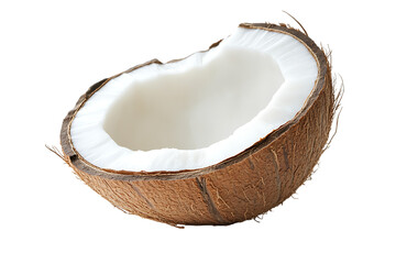 Half coconut isolated png on a transparent background