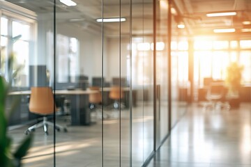 Modern Office Interior with Natural Light and Minimalist Design