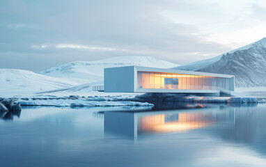 Minimalist modern architecture and spatial structure
