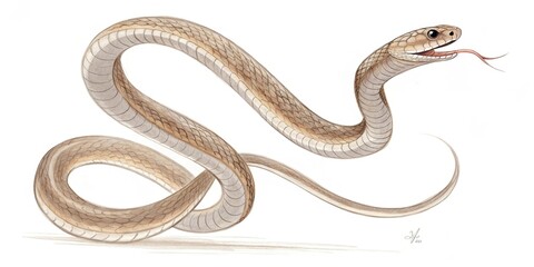 Obraz premium Dancing S A dynamic illustration of a serpent in motion with its body curved in a graceful dance pose showcasing the fluidity of the s.