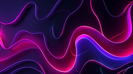 Obraz premium Wallpaper Abstract background forming wavy pattern with glowing lines flowing on surface