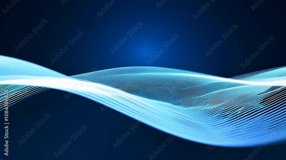 Poster abstract blue wave design flowing lines and gradients in motion, creating depth for digital art back