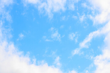 idyllic blue sky cloudscape abstractive heart shape pattern clear weather background air view with empty copy space advertising text here