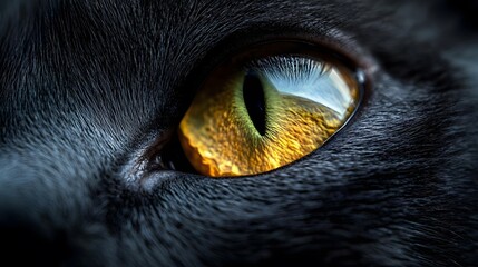 Close up Cat Eye  Golden Eye  Feline  Animal Portrait  Macro Photography