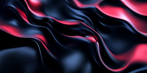 Obraz premium Abstract flowing fabric with red and black hues.