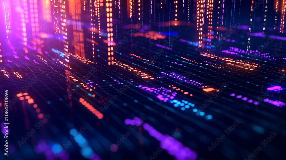 Poster digital data table with trend analysis and interactive filters