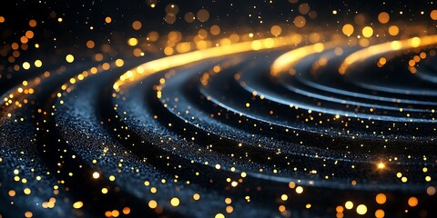 Obraz premium Abstract glowing patterns with shimmering particles.