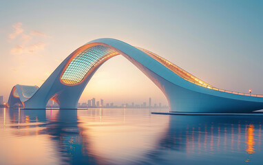 Obraz premium Minimalist modern art building space structure