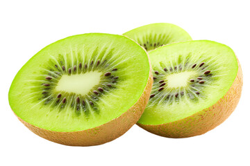 Fototapeta premium Kiwi fruits slice isolated png on a transparent background