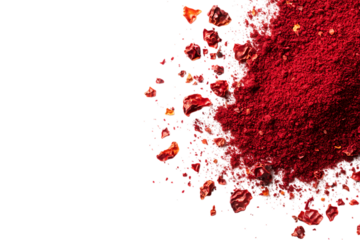 Powdered dried red pepper isolated png on a transparent background