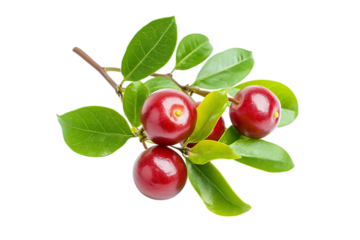 Barbados cherry Malpighia emarginata Family Malpighiaceae isolated png on a transparent background