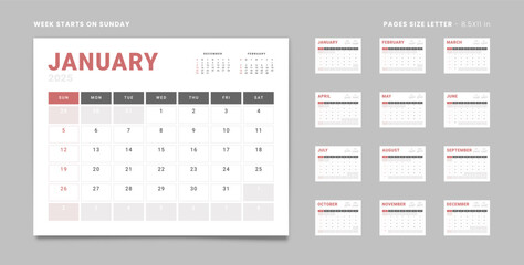 SUN Set Calendar Frame GreyR-Or 2Month