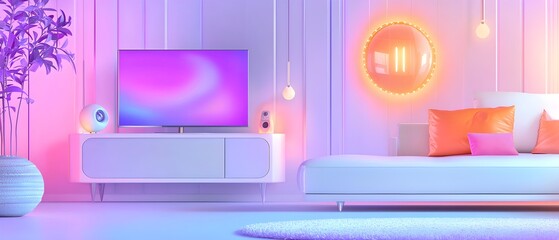 Pink Armchair in Sunlit Room: Pastel Dreams 