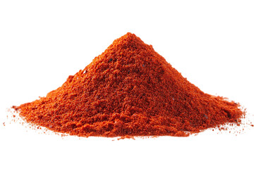 Pile of red paprika powder isolated png on a transparent background
