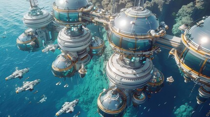 Dive into a mesmerizing underwater utopia teeming with sleek