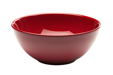 Red bowl isolated png on a transparent background