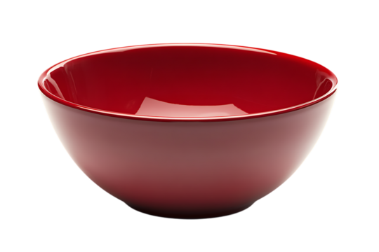 Red bowl isolated png on a transparent background