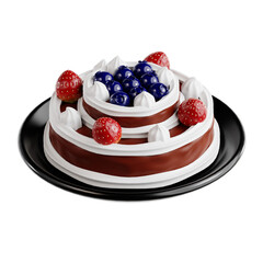 Delicious Fruitcake with Berries and Cream