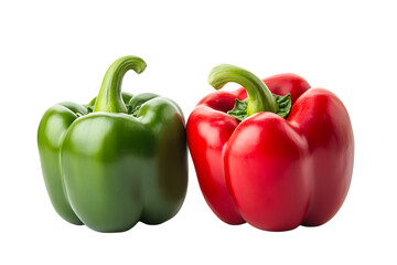 Red green pepper isolated png on a transparent background