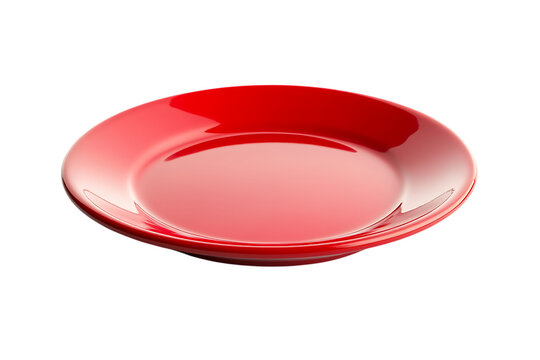 Red plate isolated png on a transparent background