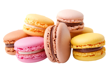 Macaroons isolated png on a transparent background