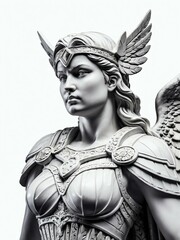 Fototapeta premium valkyrie marble statue isolated on white background