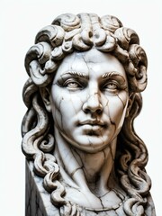 Obraz premium gorgon marble statue isolated on white background