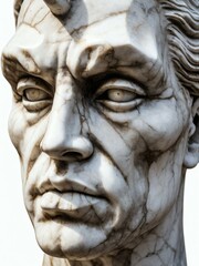 Obraz premium cyclops marble statue isolated on white background