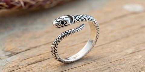 Slithering S Toe Ring A playful toe ring designed to mimic a s slithering along the toe with a detailed scale pattern and an open design for adjustable fitting.