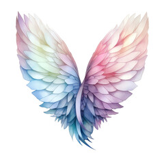 Obraz premium Pastel-colored Wings, Feathery, Gradient, Dreamlike Fantasy Art