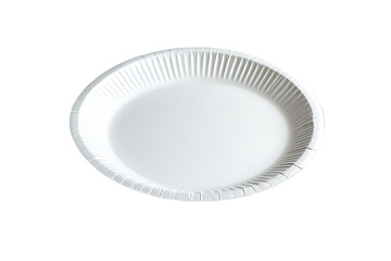 White paper plate isolated on a white background