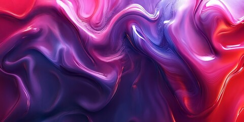 Obraz premium Abstract swirling vibrant purple, pink, and red liquid texture.