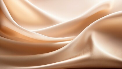 Fototapeta premium Luxurious blush-toned silk fabric draped elegantly. Soft, smooth texture and subtle light reflections create a sophisticated mood.