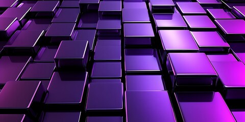 Obraz premium Abstract purple geometric pattern with glossy cubes.