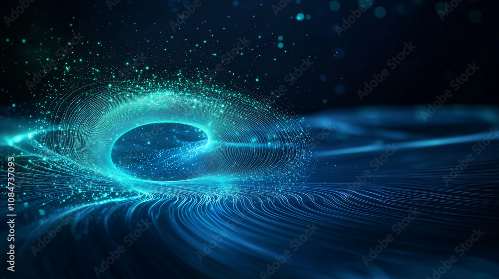 Poster 3d model of topological insulator with electron flow visualization
