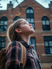 Fototapeta premium Contemplative School Girl
