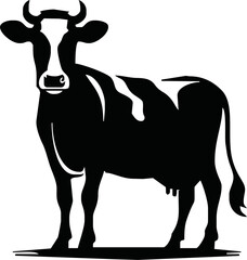 Cow Logo. Cow farm product logo design vector. Vintage Cattle Angus Beef logo