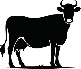 Cow Logo. Cow farm product logo design vector. Vintage Cattle Angus Beef logo