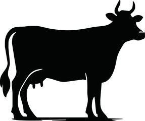 Cow Logo. Cow farm product logo design vector. Vintage Cattle Angus Beef logo