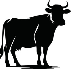 Cow Logo. Cow farm product logo design vector. Vintage Cattle Angus Beef logo