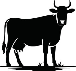 Cow Logo. Cow farm product logo design vector. Vintage Cattle Angus Beef logo