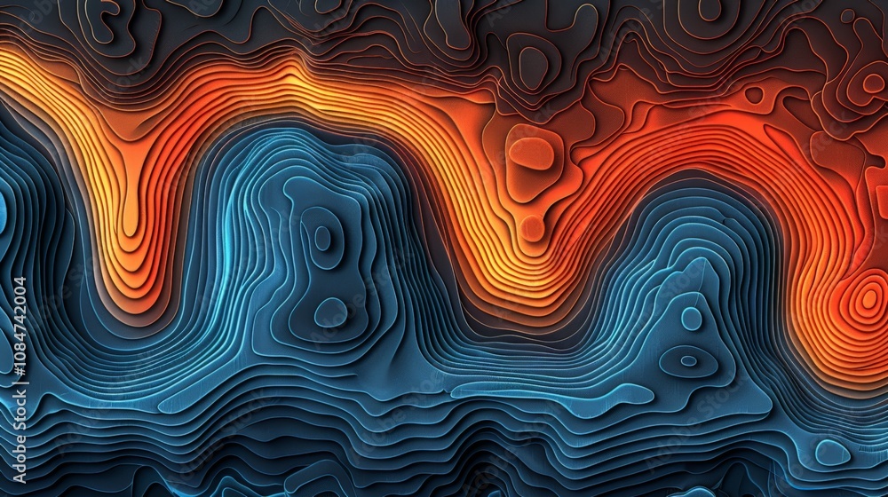 Poster wallpaper a colorful abstract background with wavy lines forming a topographic map pattern
