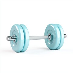 Naklejka premium A vibrant blue dumbbell, designed for fitness and exercise, ideal for gym and workout-related content in marketing materials, blogs, or articles about health and wellness,
