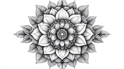 Mandala pattern drawing sketch