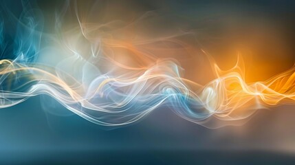 Wallpaper Colorful abstract smoke forming wavy and curvy lines on a gradient background