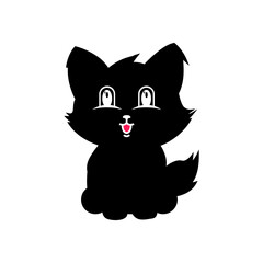 black cat cartoon icon