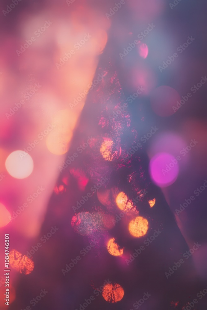 Poster defocused background resembling a triangle shape, evoking the spirit of a christmas tree during the 
