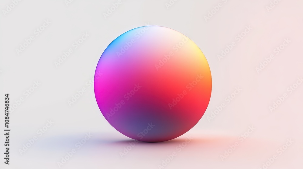 Poster gradient sphere featuring smooth color transitions, presented from the front against a white backgro