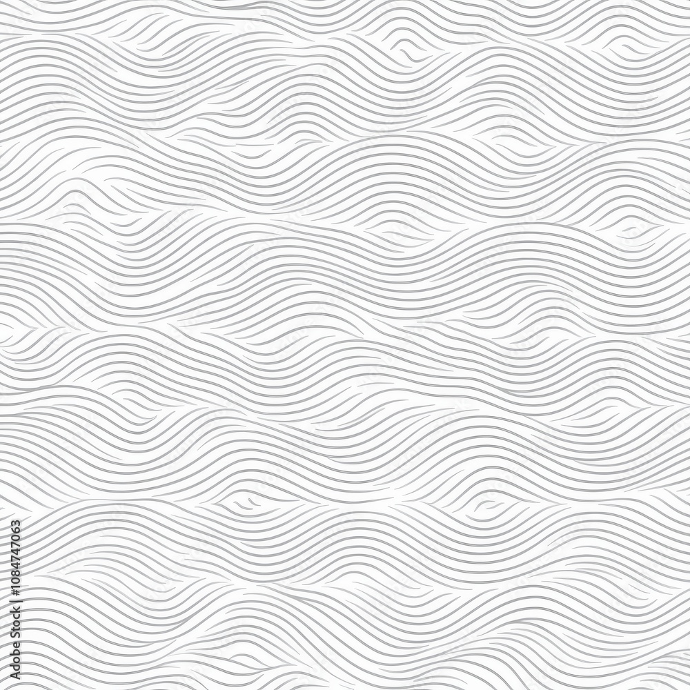 Poster elegant and minimalist seamless white wave texture pattern background with mono color design concept
